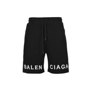 Balenciaga Paris Logo Embroidery Shorts Black
