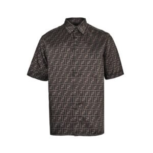 Alternative view of Fendi FF Motif 2-Piece Brown/Tobacco Silk Shirt