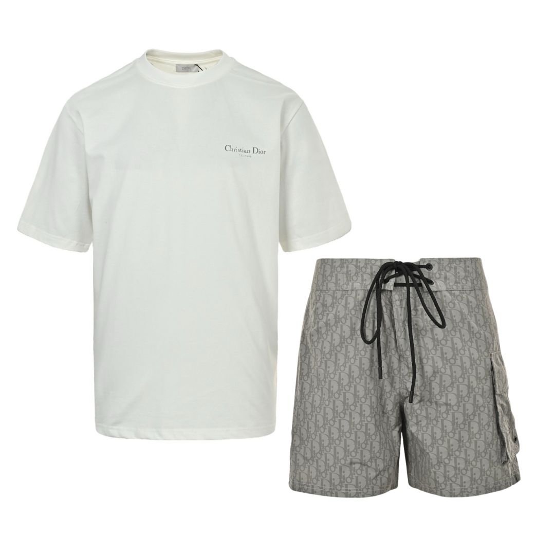 Christian Dior 2-Piece Set White/Silver Grey