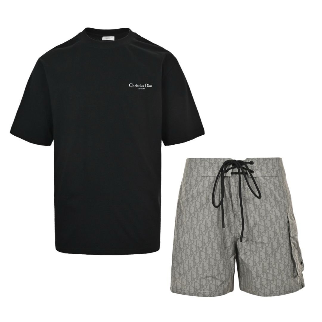 Christian Dior 2-Piece Set Black/Silver Grey