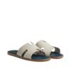 Hermes Izmir Sandal Off White Blue 
Epsom Calfskin Heather