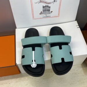 Alternative view of Hermes Paris Chypre Calfskin Mint Bleu Cristaux