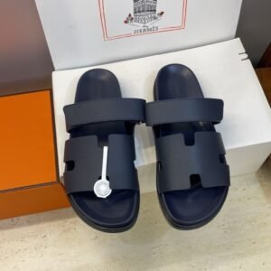 Alternative view of Hermes Paris Chypre Calfskin Leather Navy Blue