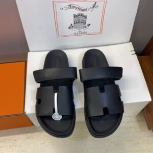 Alternative view of Hermes Paris Chypre Calfskin Leather Black