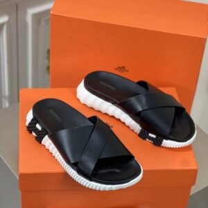 Alternative view of Hermes Infra Sandal H Black/White Leather