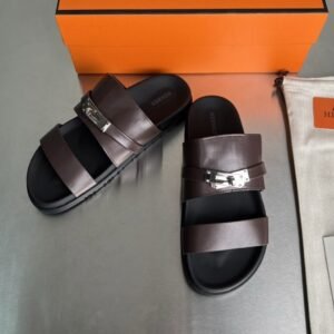Alternative view of Hermes Jackson Sandal Dark Brown Leather
