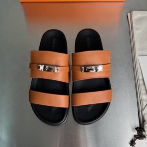 Alternative view of Hermes Jackson Sandal  Beige Brown Leather