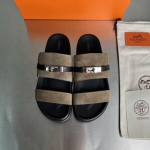 Alternative view of Hermes Jackson Sandal  Green  Suede Leather