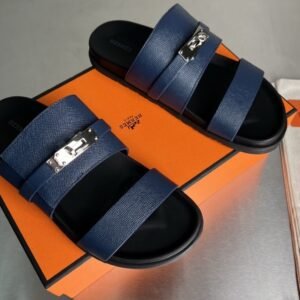 Alternative view of Hermes Jackson Sandal Navy/Black  Leather