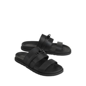Hermes Jackson Sandal Black/Black  Leather