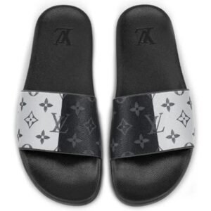 Alternative view of Louis Vuitton Black White Monogram Waterfront Slides