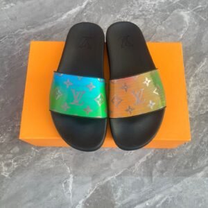 Alternative view of Louis Vuitton Multicolor Iridescent Monogram Slides