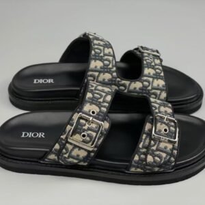 Alternative view of Dior Aqua Sandal Beige And Black Oblique Jacquard