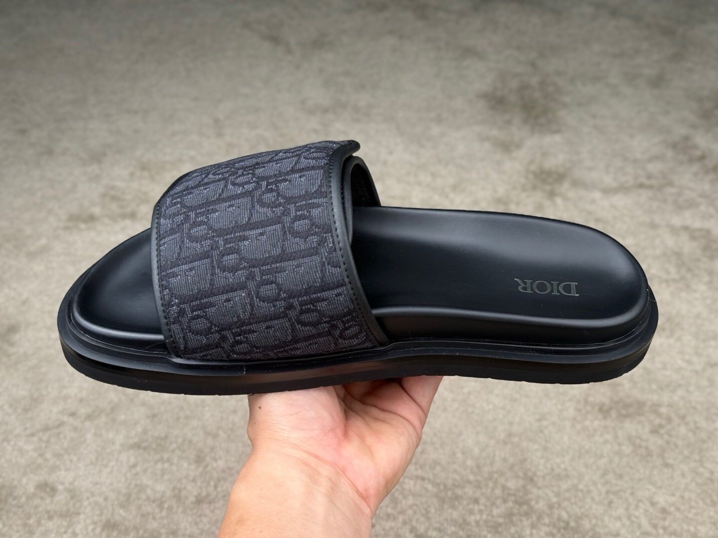 Dior Aqua Sandal Black Leather Oblique Jacquard - Afbeelding 6