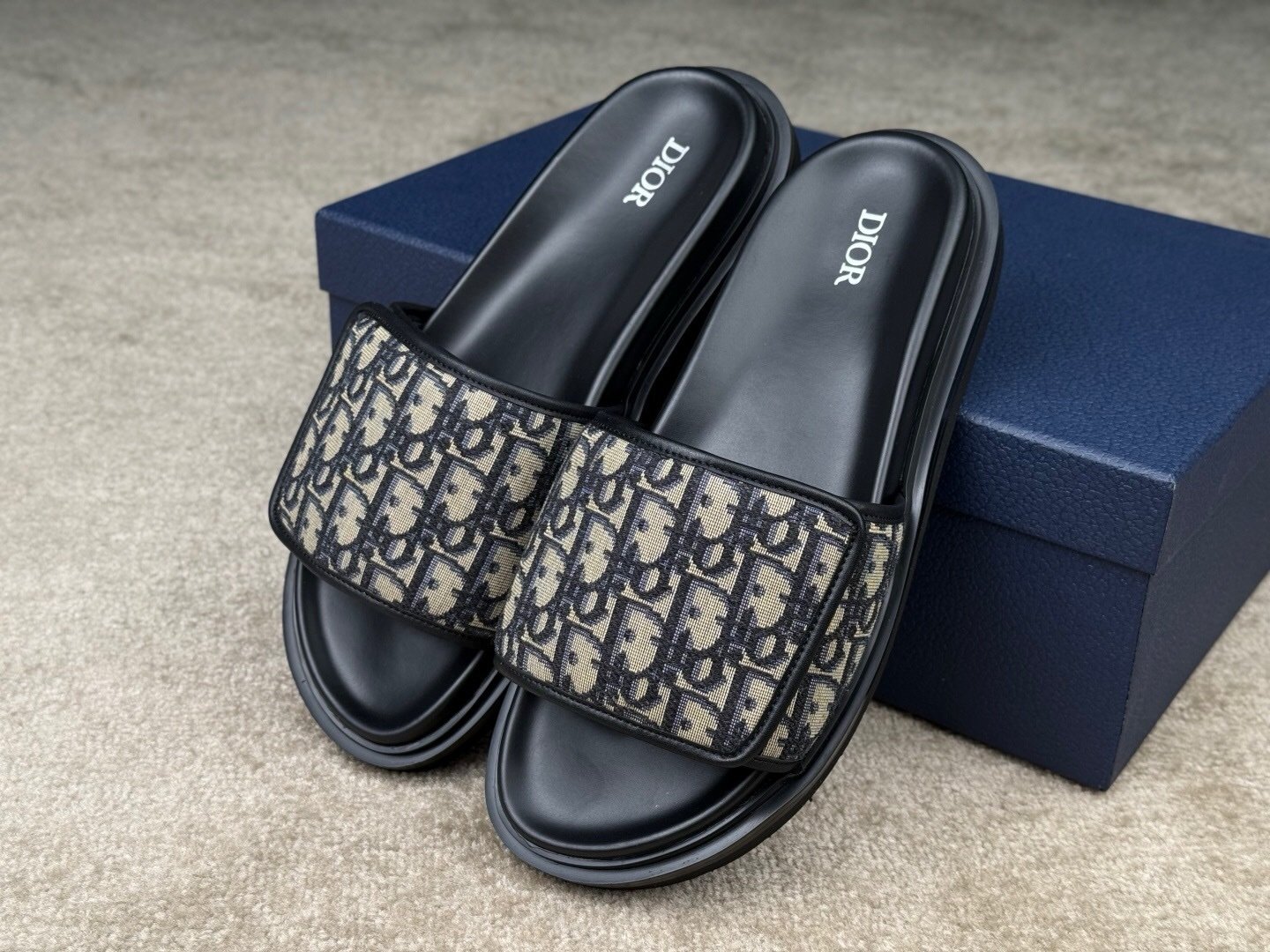 Dior Aqua Sandal Beige Leather Oblique Jacquard - Afbeelding 3