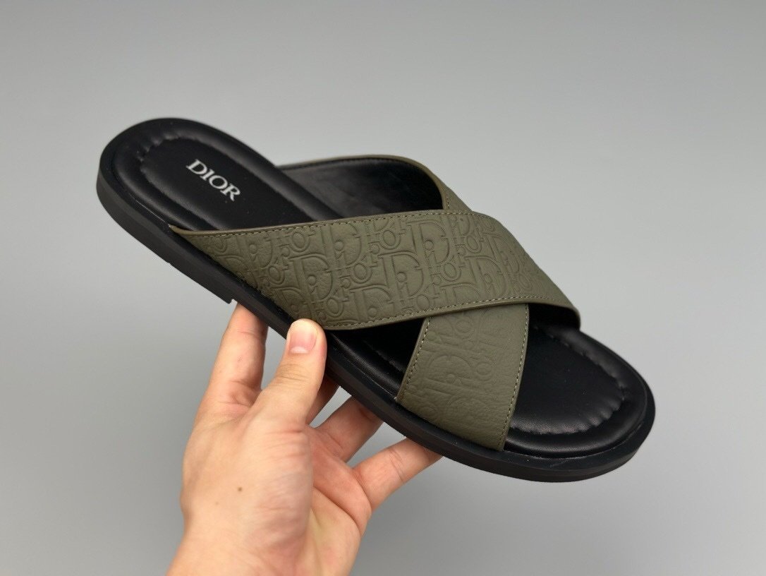 Dior Alias Sandal Green/Black Leather Dior Gravity Outline - Afbeelding 4