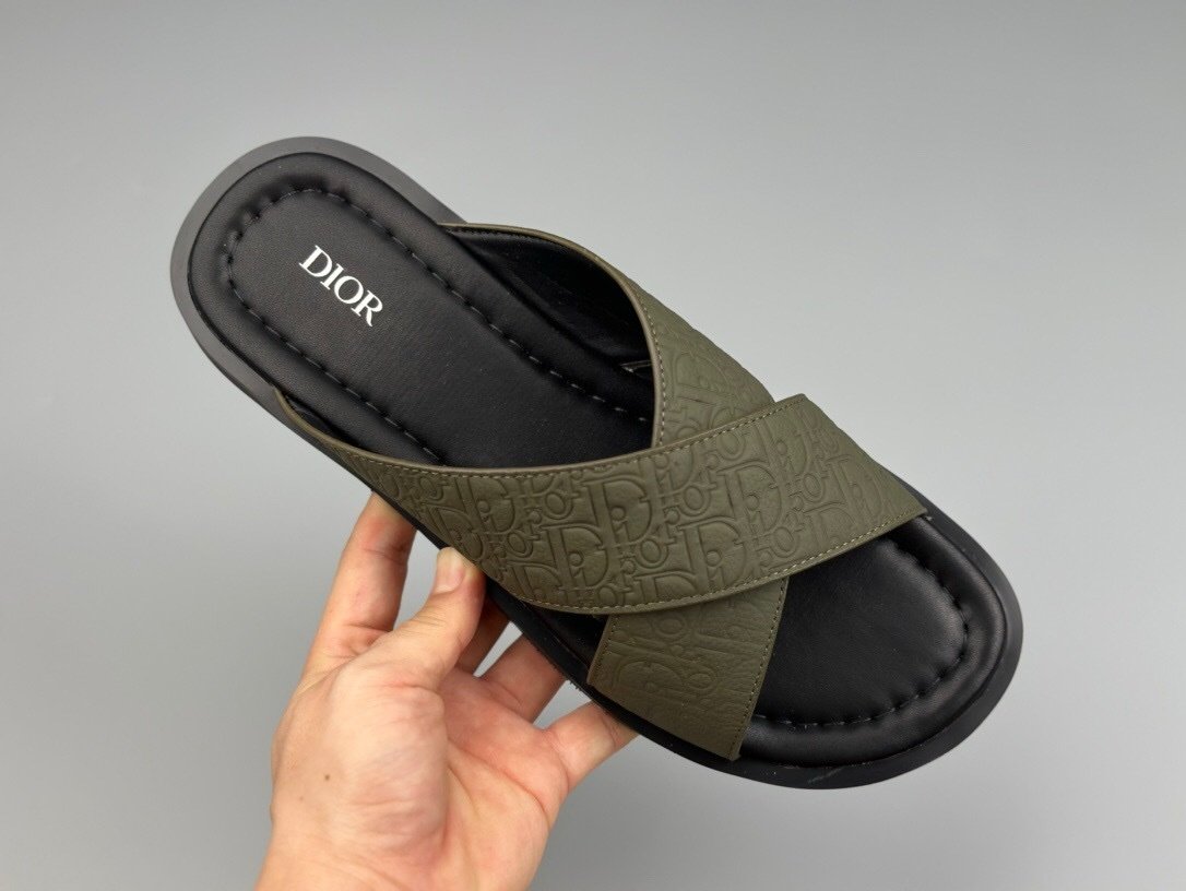 Dior Alias Sandal Green/Black Leather Dior Gravity Outline - Afbeelding 5