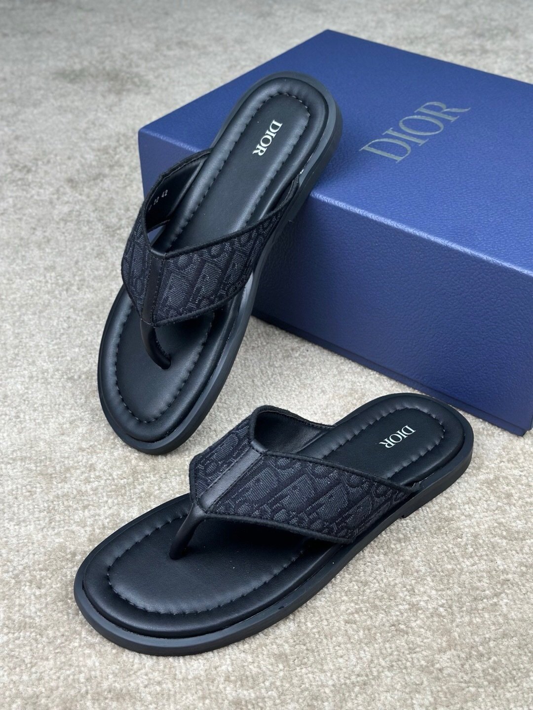 Dior Alias Thong Sandal Black Oblique Jacquard - Afbeelding 4