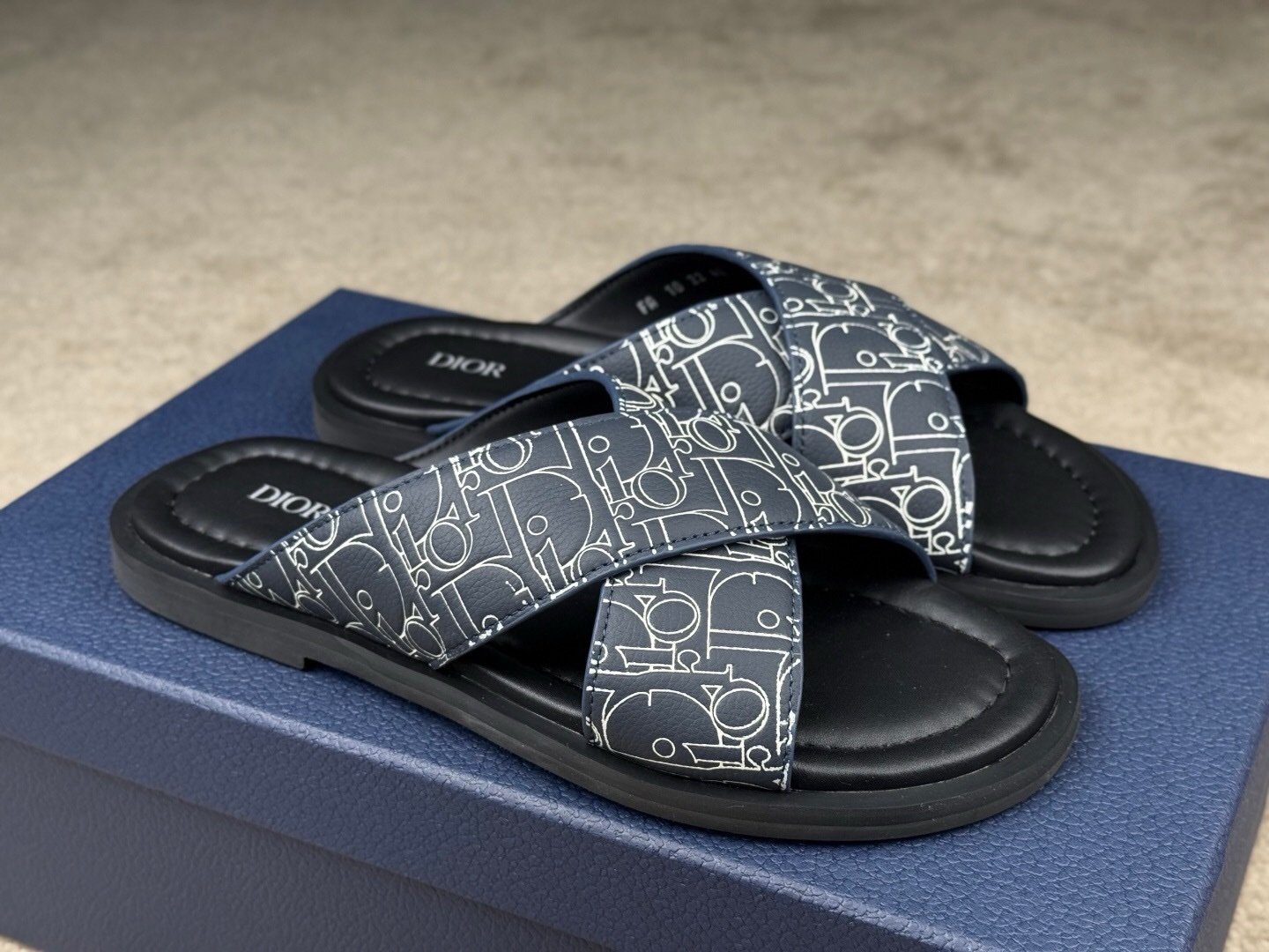 Dior Alias Sandal Blue/Black Leather DiorGravity Outline - Afbeelding 2