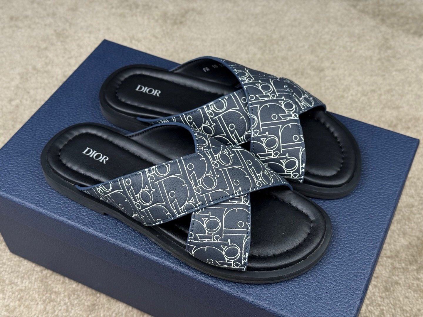 Dior Alias Sandal Blue/Black Leather DiorGravity Outline - Afbeelding 3