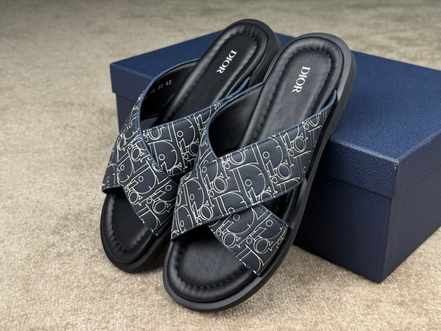 Dior Alias Sandal Blue/Black Leather DiorGravity Outline - Afbeelding 5