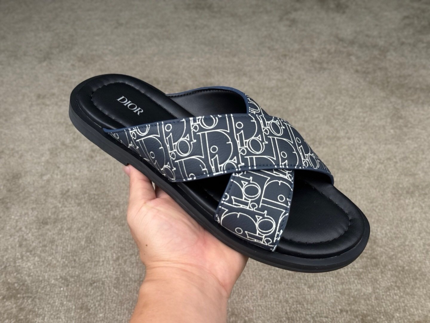 Dior Alias Sandal Blue/Black Leather DiorGravity Outline - Afbeelding 6