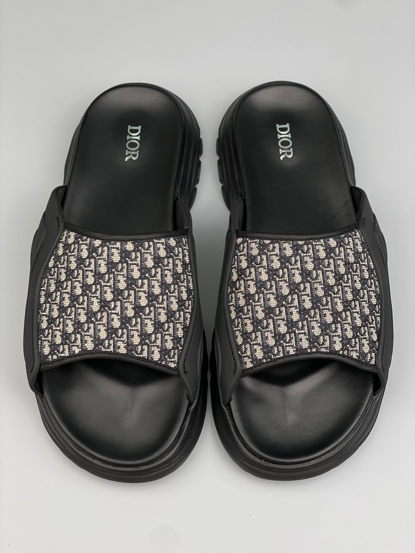 Dior Men’s H-Town Black Rubber Oblique Slide - Afbeelding 5