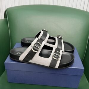 Alternative view of Dior CD Grey/Black Calfskin Suede Leather Sandals