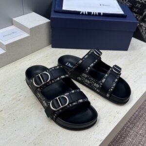 Alternative view of Dior Aqua CD Beige Leather Oblique Jacquard Sandal