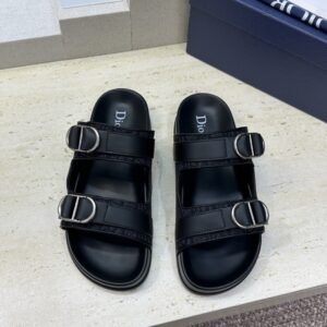Alternative view of Dior Aqua CD Black Leather Oblique Jacquard Sandal