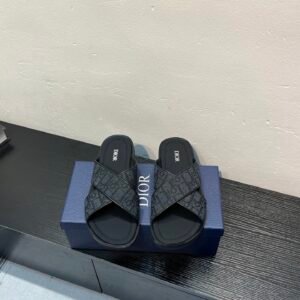 Alternative view of Dior Alias Sandal Black Leather Oblique Jacquard
