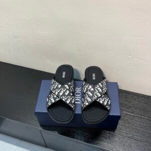 Alternative view of Dior Alias Sandal Beige/Black Leather Oblique Jacquard