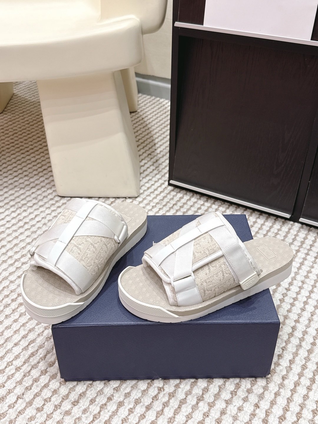 Dior Alpha Sandal White Beige Oblique Jacquard - Afbeelding 4