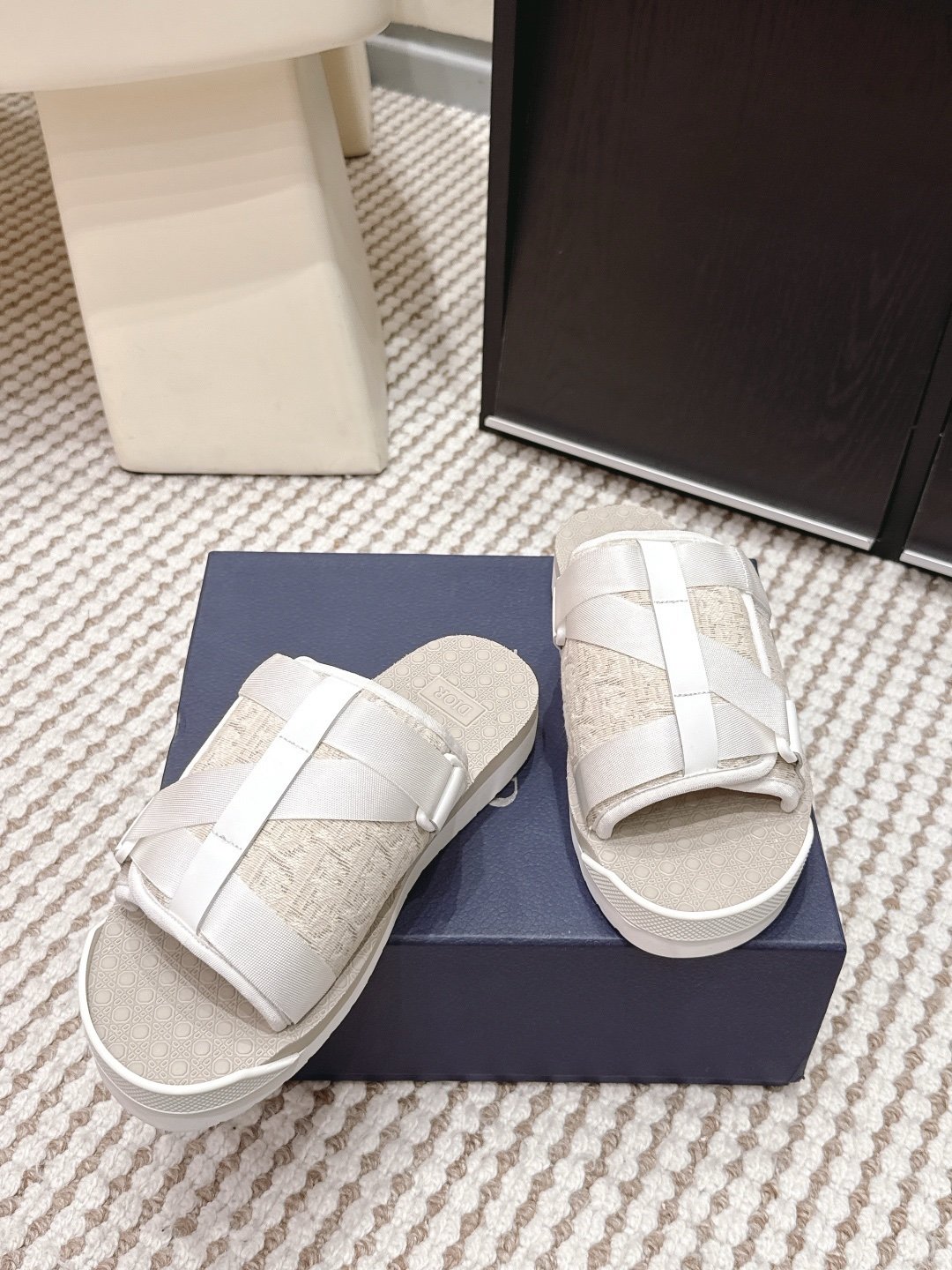 Dior Alpha Sandal White Beige Oblique Jacquard - Afbeelding 5