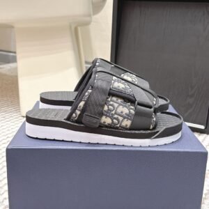 Alternative view of Dior Alpha Sandal Beige/White  Black Oblique Jacquard