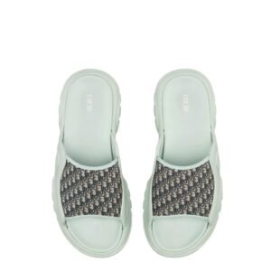 Dior Men’s H-Town Light Green Rubber Oblique Slide