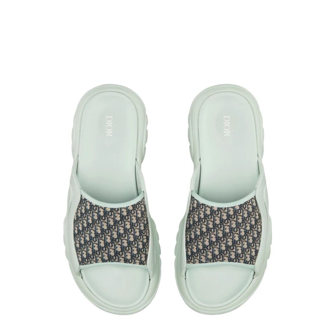 Dior Men’s H-Town Light Green Rubber Oblique Slide