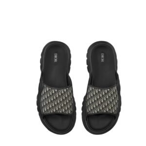 Dior Men’s H-Town Black Rubber Oblique Slide
