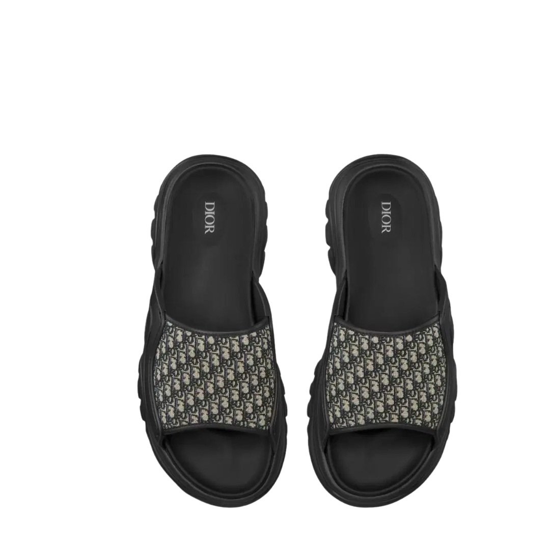 Dior Men’s H-Town Black Rubber Oblique Slide