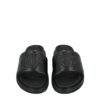 Dior Aqua Black Leather Quilted Denim Slide Sandals