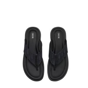 Dior Alias Thong Sandal Black Oblique Jacquard
