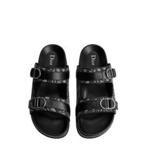 Dior Aqua CD Beige Leather Oblique Jacquard Sandal
