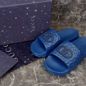 Alternative view of Gucci Interlocking G Ripple Sole Slide Blue