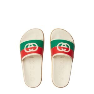 Gucci Interlocking G Green/Red White Slides