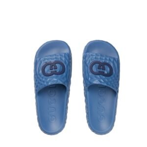 Gucci Interlocking G Ripple Sole Slide Blue