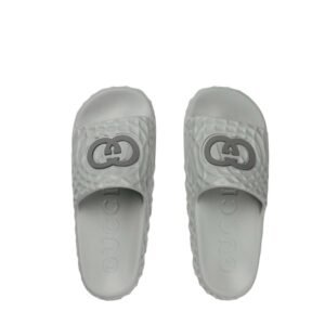 Gucci Interlocking G Ripple Sole Slide Grey
