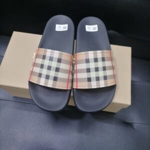 Alternative view of Burberry Check Print Slides Beige/Black
