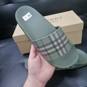 Alternative view of Burberry Embossed Logo Slides Military Green