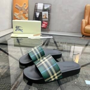 Alternative view of Burberry Check PrintSlide Sandal Green/Black