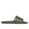 Burberry Embossed Logo Slides Military Green